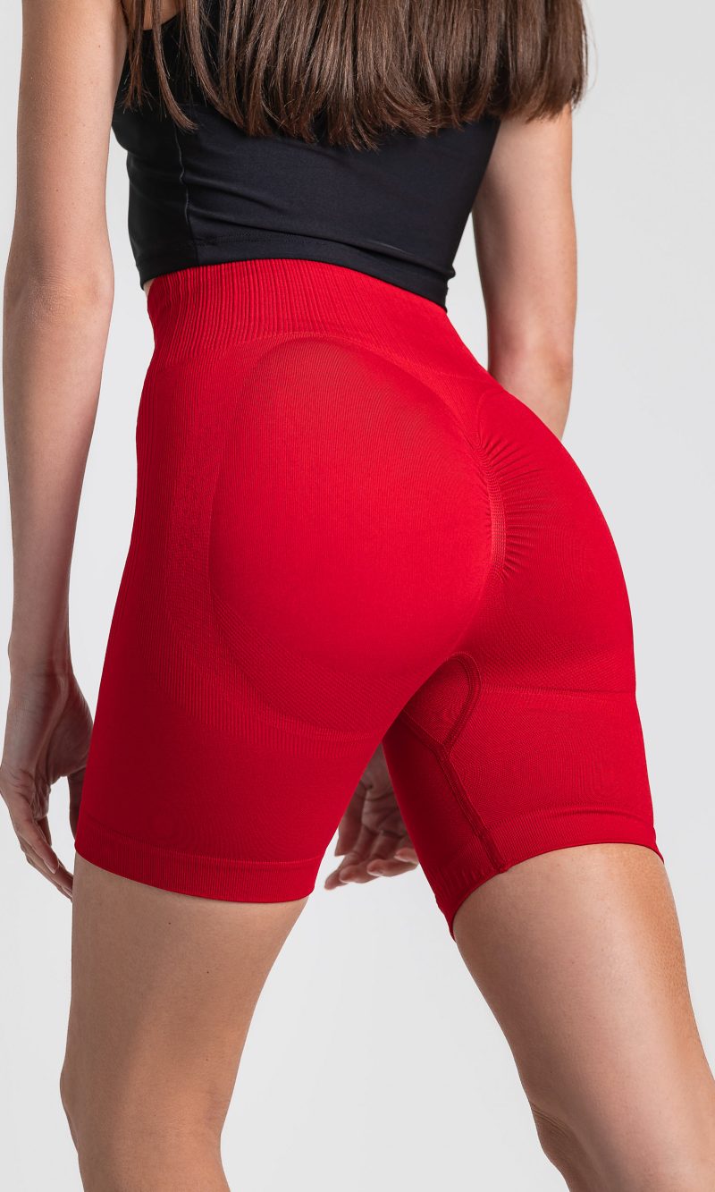 Къс безшевен спортен Scrunch Bum клин с повдигащ и оформящ ефект ELISA RED