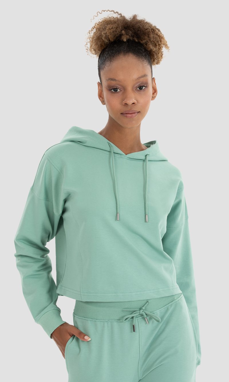 Премиум OVERSIZE кроп худи INES ICE GREN