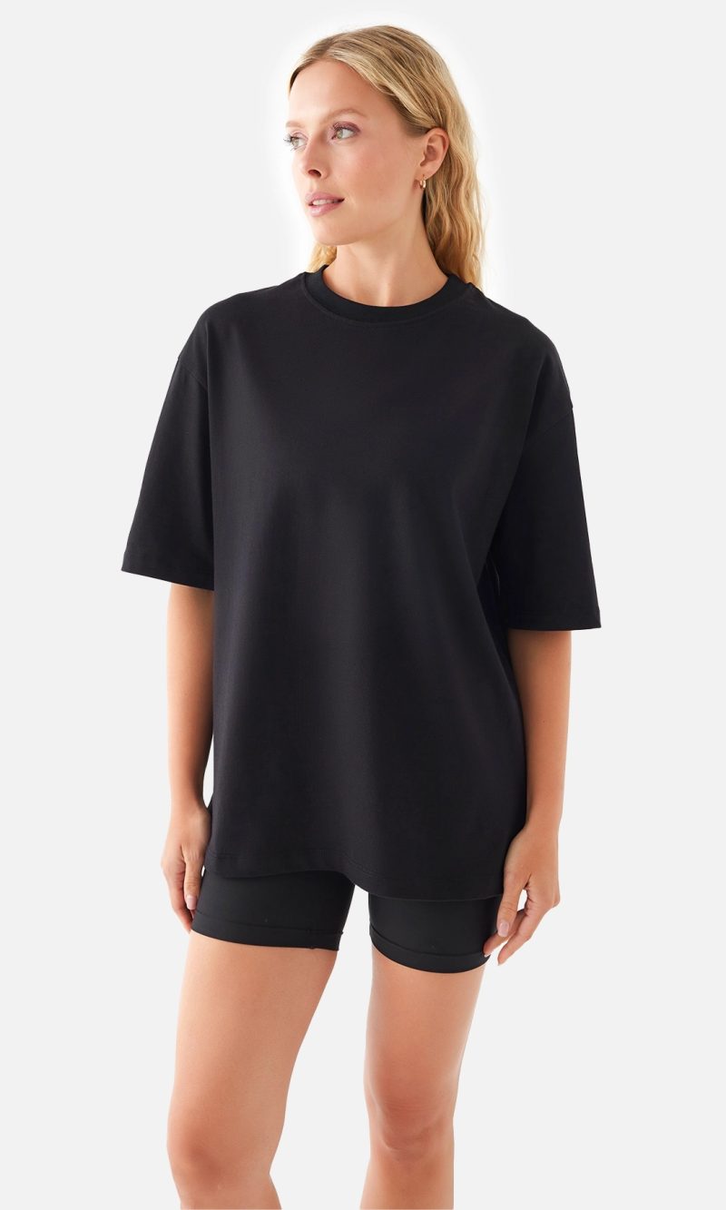 Спортна Oversize премиум тениска Reni Black
