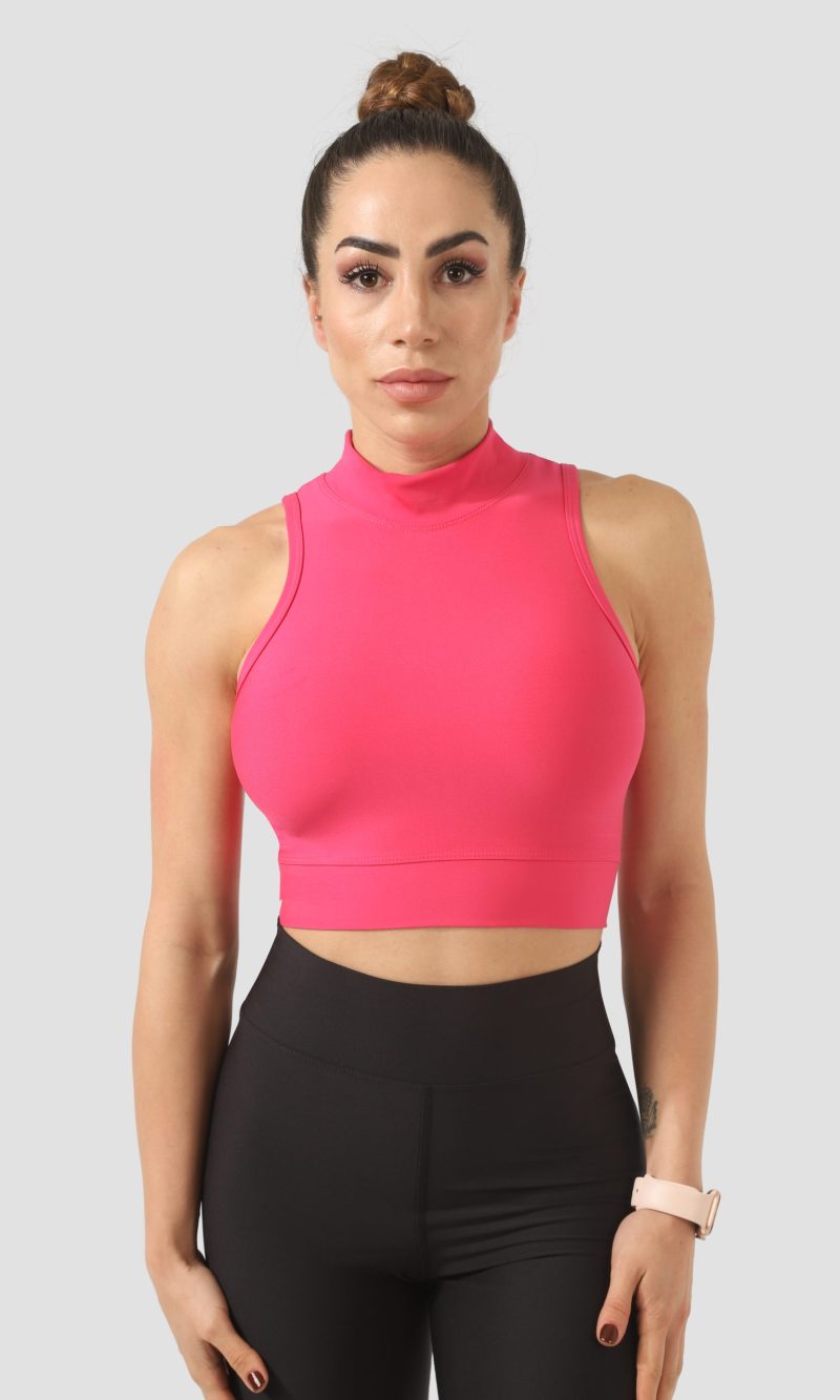 Спортно бюстие High neck Fuchsia