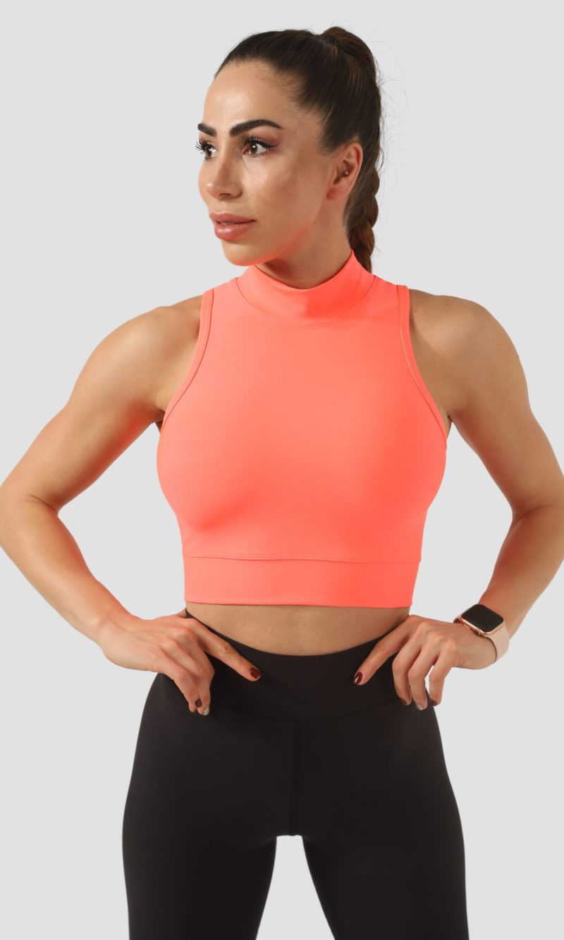 Спортно бюстие High neck Neon pink