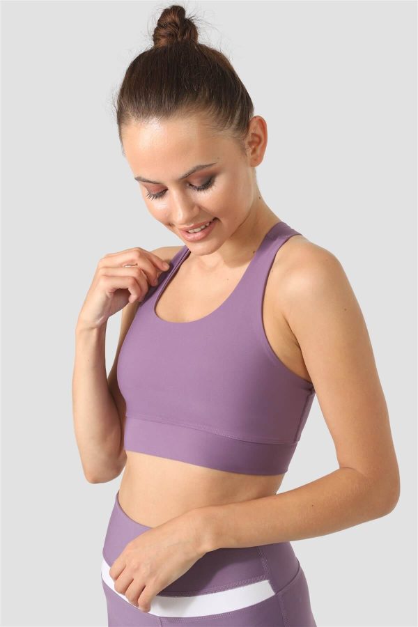 Спортно бюстие с кръстосан гръб CROSS LILAC