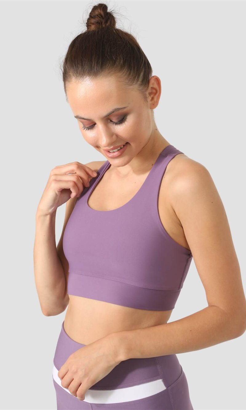 Спортно бюстие с кръстосан гръб CROSS LILAC