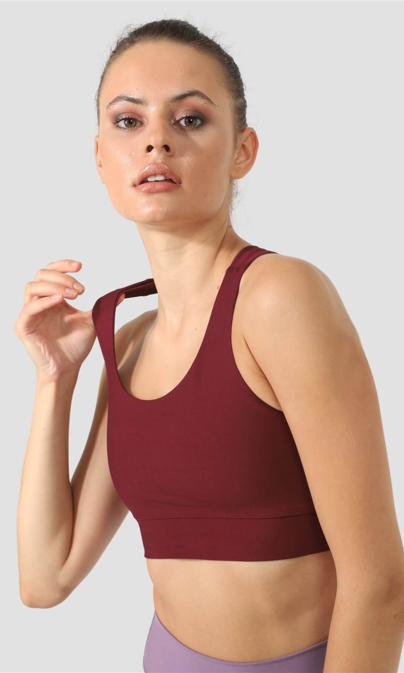 Спортно бюстие с кръстосан гръб CROSS MAROON