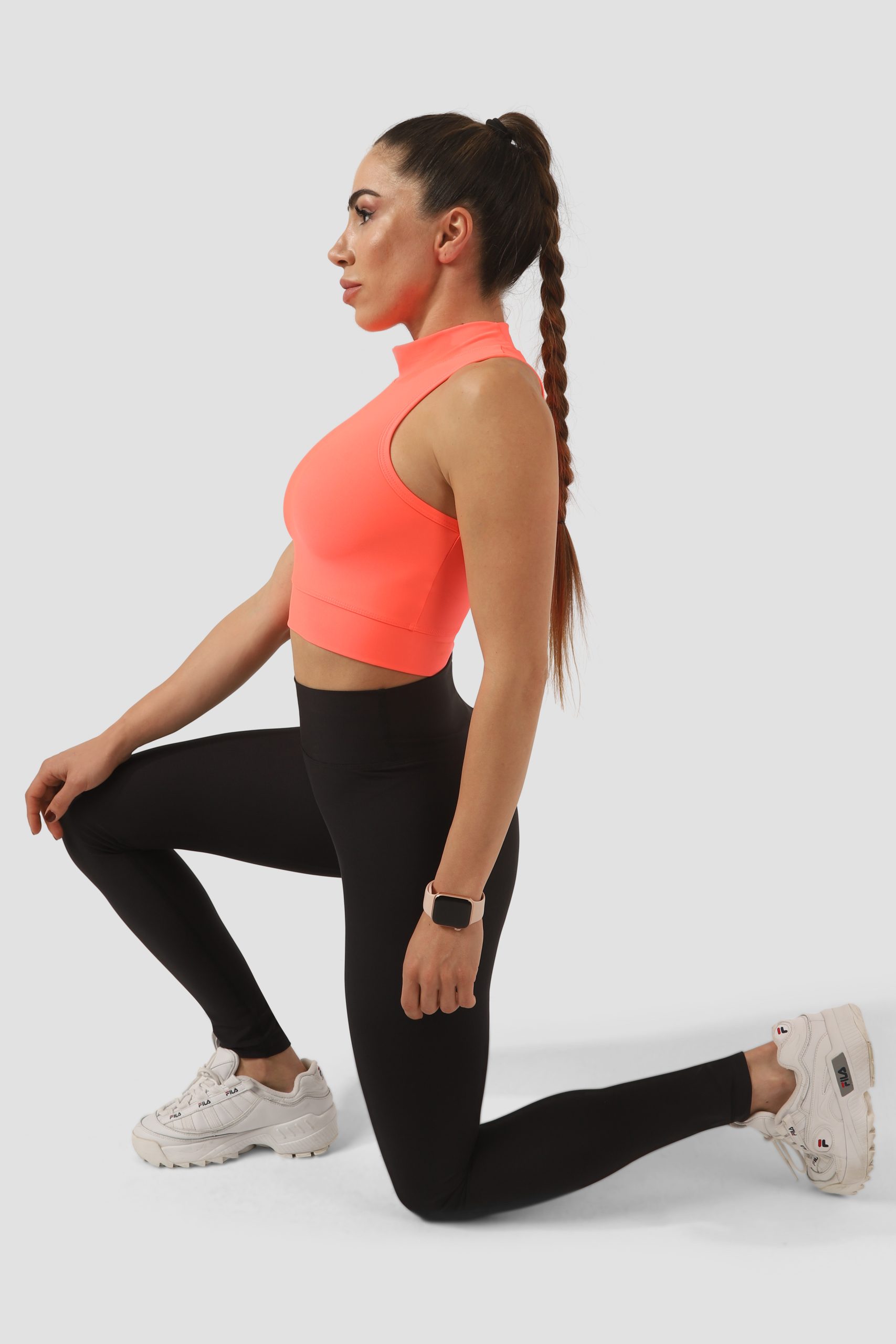 Спортно бюстие High neck Neon pink